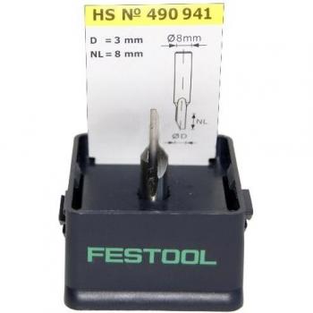 Festool 490941 - Fresa para ranurar HS, vástago 8 mm HS S8 D 3/8