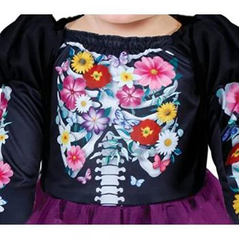 Disfraz de Esqueleto Floreado para bebé - Disfraz Halloween de Bebé 12-18 Meses, incluye diseño de esqueleto con flores, adecuado para fiestas y celebraciones