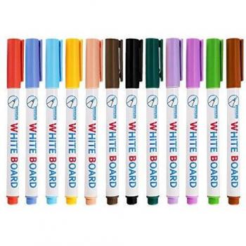Rotuladores para pizarra blanca de borrado en seco, punta fina, perfectos para el hogar, la escuela o la oficina, juego de 12 colores surtidos.