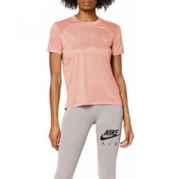 Nike W Nk Dry Miler SS Gx Camiseta, Mujer, Pink Quartz/Pink Quartz/Metallic Silver, S