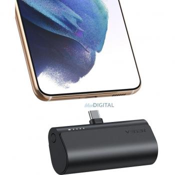Power Bank VEGER PlugOn - 5000mAh, con conector Type-C integrado, PD20W, color negro