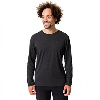 Camiseta de Manga Larga Vaude Essential para Hombre Negra XL con Propiedades de Secado Rápido