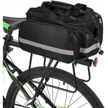 Lixada Bolsa Trasera para Bicicleta Multifuncional Bolsa de Asiento Trasero Bolsa de Hombro para Ciclismo al Aire Libre 25L Negro