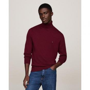 Jersey de Cuello Alto Tommy Hilfiger Pima Regular Fit para Hombre en Color Rojo Oscuro XXL