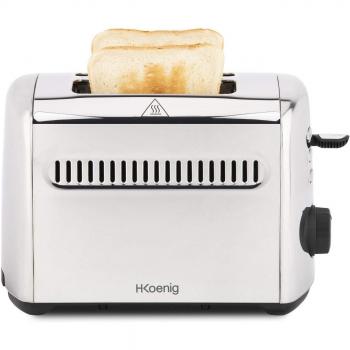 Tostadora H.Koenig TOS9 de 2 Ranuras Anchas, 950W, 7 Niveles de Tostado, Diseño Moderno en Acero Inoxidable, Apagado Automático y Pop-Up