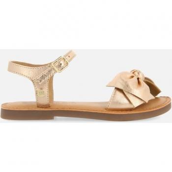 Sandalias de niña VARZIM de piel reciclada color oro rosa con lazo
