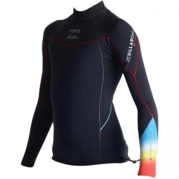 2017 Billabong Pro Series 1mm Long Sleeve Neoprene Top Graphite Fade C41M01 Size - - Extra Large