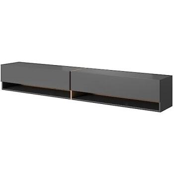 Mueble de salón Mirrgo - Mueble TV grafito con inserciones de roble artesanal - 200 cm