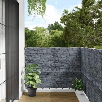 Pantalla de balcón con aspecto de piedra gris 700x120 cm PVC