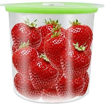 Tupper redondo de 600ml para sistema envasado al vacio portátil Aura Fresh [Ecológico y libre de BPA]