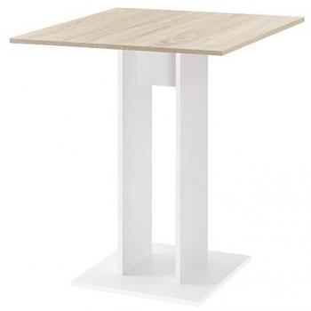 Mesa de Comedor Cuadrada Lindesnes 65 x 65 x 78 cm - Efecto Roble y Blanco para Espacios Pequeños