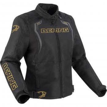 Chaqueta de Moto Bering Sweek Mujer Impermeable Textil Negro-Dorado