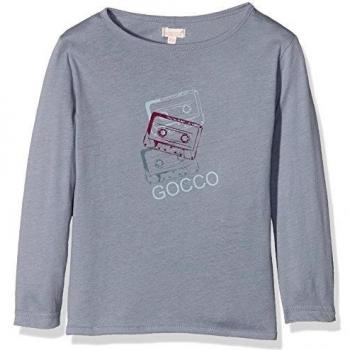 Gocco Manga Larga Estampada, Camiseta para Niños, Azul, 1-2