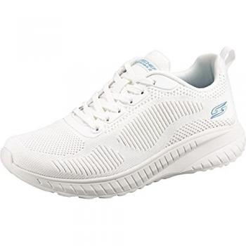 Zapatilla Deportiva para Mujer Skechers BOBS SQUAD Blanco, Modelo Bobs Sport Squad Chaos - Face Off, Color Blanco, Talla 37.5 EU, Material Tejido Knit Ingenierado