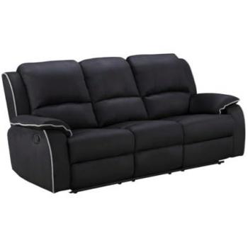 Sofá 3 plazas relax de microfibra HERNANI - Negro