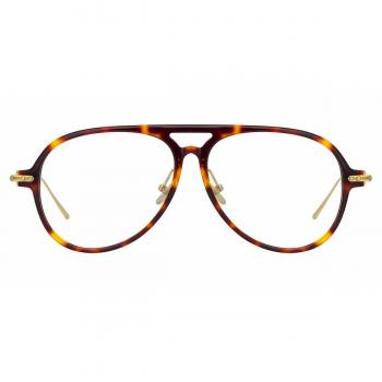 Linda Farrow GILLES LF24 C2 Men's Eyeglasses Tortoiseshell Size 56 - Blue Light Block Available