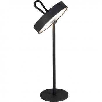 Lámpara de mesa LED recargable Ella, magnética, negra, regulable y con función de memoria