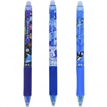 M&G iErase Clicker Animals Know Bolígrafo Gel Borrable Retráctil 0.7mm Azul