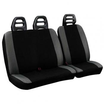 Lupex Shop Furgone C.b N. Gc Asientos para Furgoneta 3 plazas algodón Bicolor Negro Gris Claro, Cintura Baja