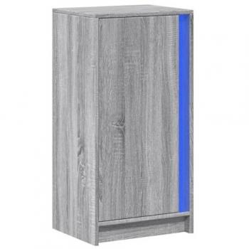 Aparador con LED madera de ingeniería gris Sonoma 42,5x34x85 cm, bufé, armario de almacenaje, mueble de almacenaje de cocina