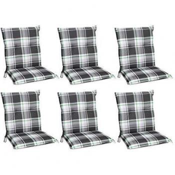 Set de 6 Cojines Acolchados para Sillas de Exterior con Respaldo Bajo Sunny 100x50x6 cm, Resistente a Rayos UV y Cómodos