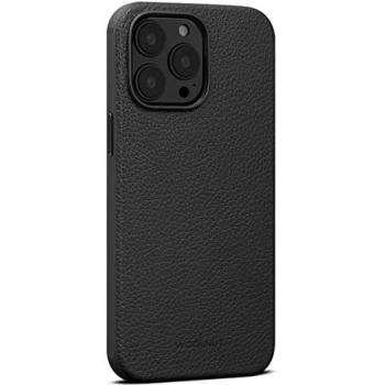 Funda de piel negra Woolnut para iPhone 14 Pro Max