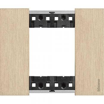 Placa Bticino Living Now 2 Módulos Color Oro KA4802ZW