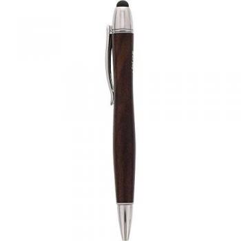 Bolígrafo de Madera InLine® con Stylus para Pantallas Táctiles y Cuerpo de Metal, Color Nogal