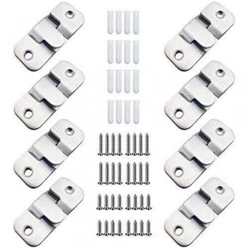 8 Pares [Paquete de 16]Soporte Empotrado de Montaje Oculto Enclavamiento Hebilla,Enclavamiento Muebles Conector Soporte para Colgar la Imagen Espejo Marco o Conectar la Cabecero