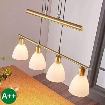 Lámpara colgante LED 'Simeon' moderna en bronce mate para comedor y salón (4 luces, E14)