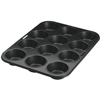 Metaltex Dolceforno Molde Magdalenas, Acero, Negro, 35 cm