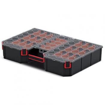 KISTENBERG - Maletín Multifuncional de Herramientas Kistenberg 60 Alto Tager Organiser 39x57,7x10,5 cm, color negro y rojo