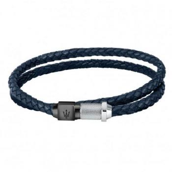 Pulsera Maserati Recycled Leather Hombre de Acero y Cuero