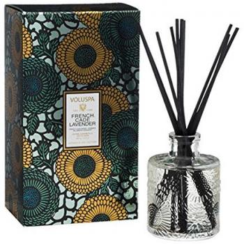 Voluspa French Cade Lavender Reed Diffuser 3.4 oz - Aromatic Home Fragrance with Natural Reeds