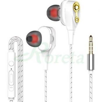 Auriculares In-Ear Roreta Estéreo con Graves y Micrófono Incorporado 3.5mm para Smartphones