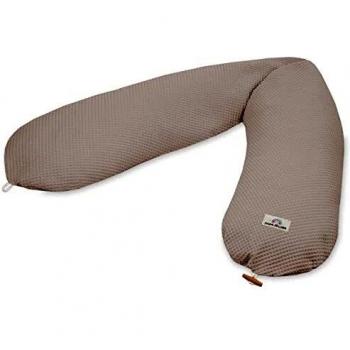 Almohada de lactancia Nappi Nordic Seashell 190 cm, relleno de microperlas EPS, funda 100% algodón, certificado Öko-Tex® Standard 100