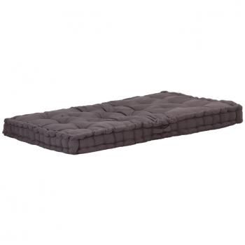 vidaXL Almohada para Paleta de Algodón Gris Antracita 120x80x10 cm