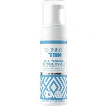 Skinny Tan 1 Hour Express Self-Tanning Mousse 150ml - A fast-acting self-tanner that develops in just one hour, providing a natural-looking tan. Lightweight mousse formula for easy application, suitable for all skin types. Contains