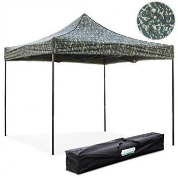 Cenador Plegable 3x3 m Camuflaje Verde Impermeable PVC