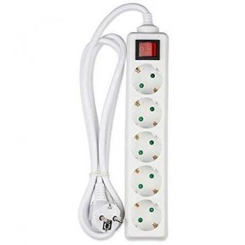Multipresa Ciabatta 5 Tomas EU Standard 16A con Cavo de 1,5m y Interruptor Luminoso - V-TAC VT-1115