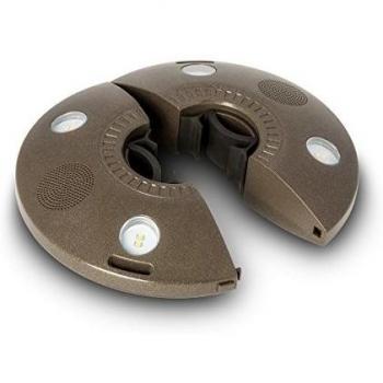 ION Audio Patio Mate - Luz de sombrilla resistente al agua con altavoces Bluetooth stereo y batería recargable
