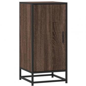 Aparador de madera ingeniería y metal marrón roble 35,5x35x76 cm
