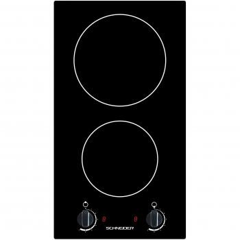Domino Vitrocerámica Schneider SDV30M 30cm 2 Fuegos Negro