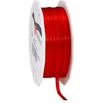 Prasent C.E, pattberg 3 mm 50 m de Cinta de Raso de Doble Cara, Rojo