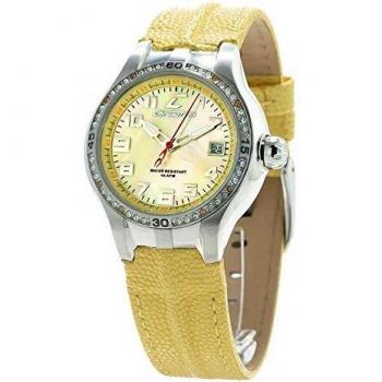 Chronotech Women's Quartz Analog Watch CT7980L-05S with Leather Strap (37mm)