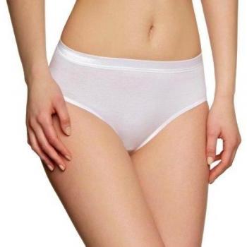 Huber Damen Midi Slip Cotton Fine Rib Braguita, Weiß, 50 para Mujer