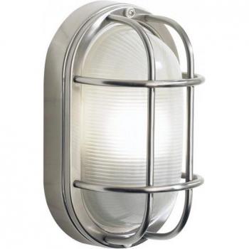 Aplique de pared Salcombe de acero inoxidable y cristal esmerilado 1 luz IP44