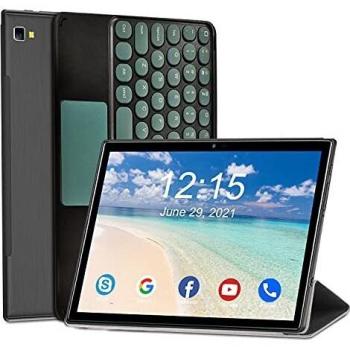 Tablet 10 Pulgadas 8 Core - 5G WiFi Rápido Tablets Android 10.0 4G LTE Tablets,6GB RAM 64GB ROM/512GB,5MP+8MP,Dual SIM, 6500mAh,GPS,Teclado Bluetooth,Funda para Tableta y Más Incluidos -Negro