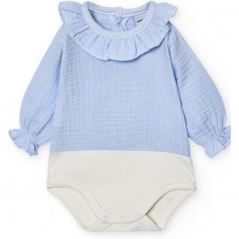 Babidu Body Bebé Cuello Volante Bambula Manga Larga 1720 - Pack de 2 bodys de bebé con cuello volante, tejido de bambula, manga larga