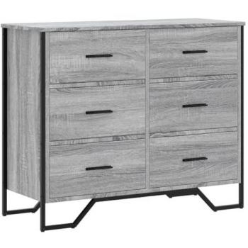 Cajonera de madera de ingeniería gris Sonoma 91x35,5x74,5 cm